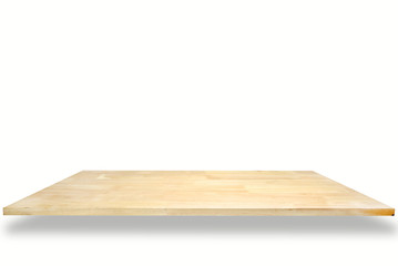 wooden shelves and white background. For product display.