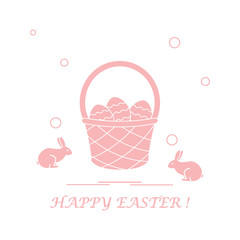 Cute vector illustration with symbols for Easter.