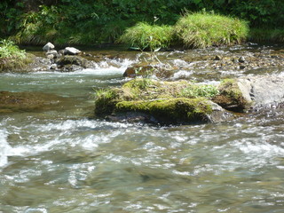 透明度の高い川の飛沫