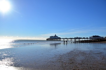 Pier under sunshine