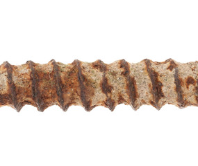 Rusted old screw isolated