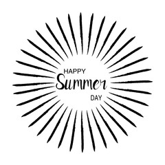 Fototapeta na wymiar Hand drawn lettering composition of Hello Summer . Handwritten calligraphy design Happy Summer day.