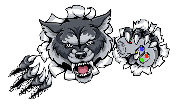 Wolf Animal Esports Gamer Mascot