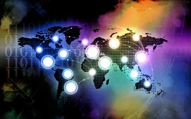 world technology colorful background