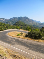 Road and mountains near Olympos, Turkey