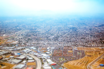 Obraz premium Airplane view of Santiago, Chile