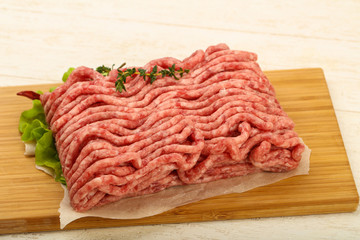 Raw minced beef meat