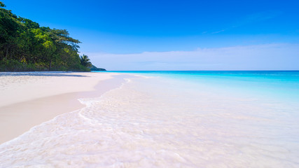 white sand and the blue sky.Ta Chai Island,phuket,Phangnga,Thailand.