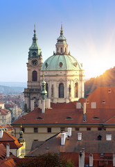 Obraz premium Prague, aerial view of Old Town roofs