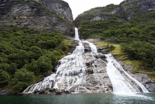Suitor Waterfall ( also called: Friar)  in Geiranger Fjord, Norway