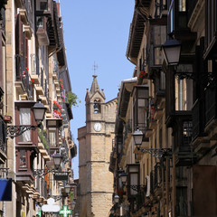 Obraz premium view at a church tower in san sebastian