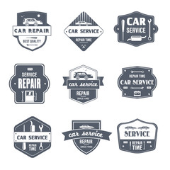 Car Repair - vintage vector set of logos