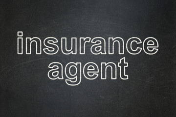 Obraz premium Insurance concept: Insurance Agent on chalkboard background