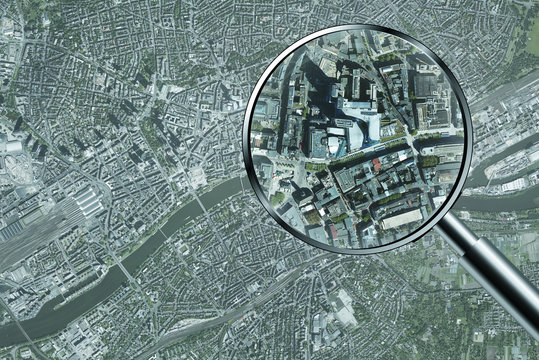 Luftbild Spionage Überwachung Beobachtung Frankfurt