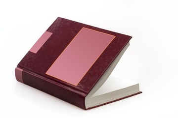 Open book on white background