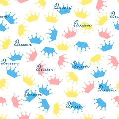 Colorful crown seamless pattern. Vintage seamless pattern with crowns. Seamless pattern can be used for wallpaper, pattern fills, web page background, surface textures.