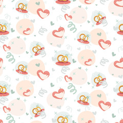 Wedding abstract seamless pattern in pastel soft colors.