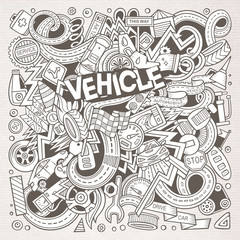 Cartoon cute doodles Autumotive illustration