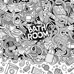 Cartoon doodles Bathroom frame