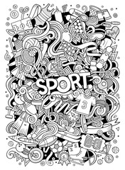 Cartoon cute doodles hand drawn Sport illustration