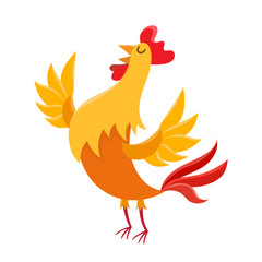 Cartoon cock isolated on white. Cartoon character design of cock © uiliaaa