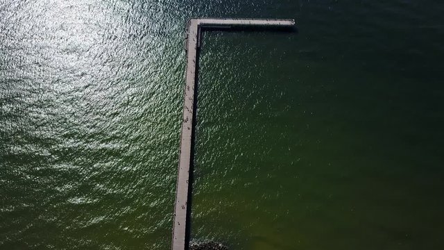 Palanga Lietuva Baltic Sea Seaside Aerial drone top view 4K UHD video Lithuania