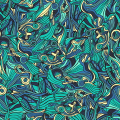 Colorful doodle abstract seamless pattern.