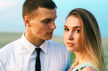 Young couple in love outdoor