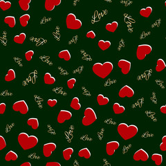 Seamless pattern with hearts. Love background