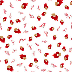 Seamless pattern with hearts. Love background.