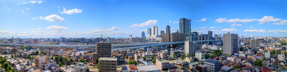 日本の都市　名古屋のパノラマ写真