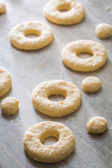 Preparation for baking tasty and homemade donuts