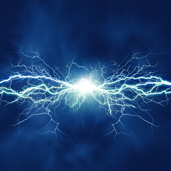 Thunder bolt, industrial and science abstract backgrounds - obrazy, fototapety, plakaty
