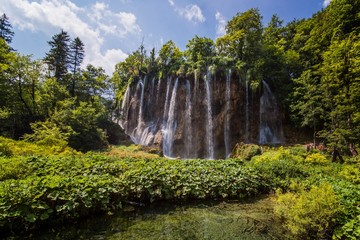 Beautiful Croatian waterfalls in Plitvice Lakes