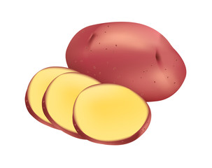 Red Slices of potatoes