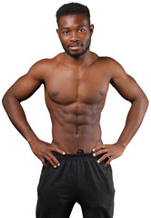 Fototapeta na wymiar muscular african man isolated on white
