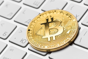 Bitcoin on keyboard
