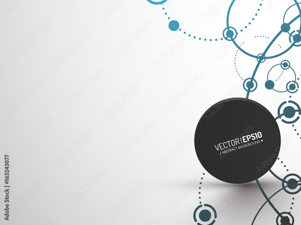 Poster connected lines and dots. network sign. vector illustration