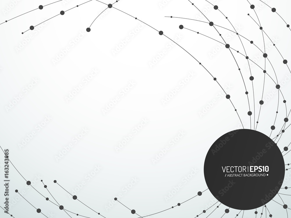 Poster connected lines and dots. network sign. vector illustration
