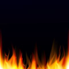 Abstract vector background with realistic fire flames effect. Hell background