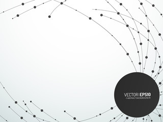 Connected Lines and dots. Network sign. Vector illustration