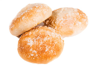 baked round scones for tea, cafe, menu, bread, bakery, white background, isolate