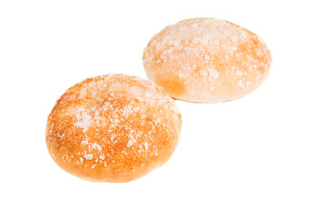baked round buns, tea, cafe, menu, bread, bakery, white background, isolate, close-up