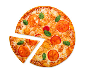 Delicious pizza with mozarella and tomatoes - Margherita