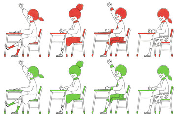 真剣に勉強をするお友達　Friends who seriously study