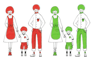 家族、お父さん、お母さん、息子　Family, dad, mother, son