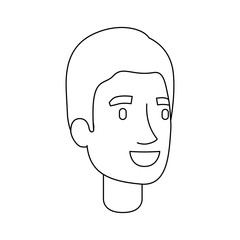 monochrome silhouette of guy face with short hair vector illustration