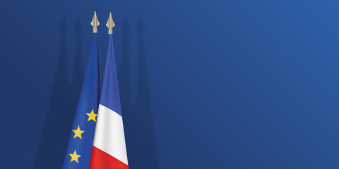 drapeau - Europe - européen - France - français - fond - présentation - obrazy, fototapety, plakaty