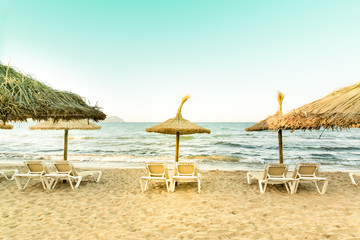 Retro photo of the view from the beach