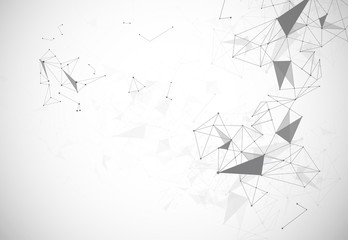 Abstract Polygonal Space Background with Connecting Dots and Lines